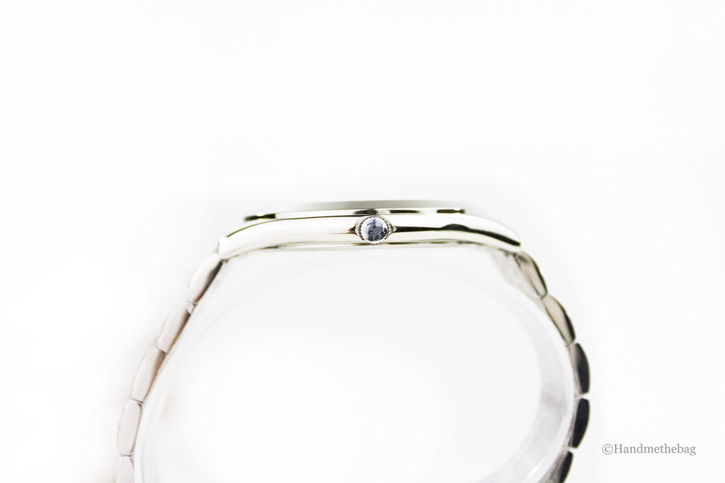 Michael Kors Slim Runway Mono Silver-Toned Silver Dial Watch